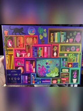 Elena Essex Bookshelf 1000-Piece Puzzle - Colorful Shelf Art
